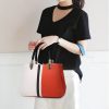 Sac à Main Femme De Marque, Avec Zip, Sac De Haute Qualité Orange-Noir