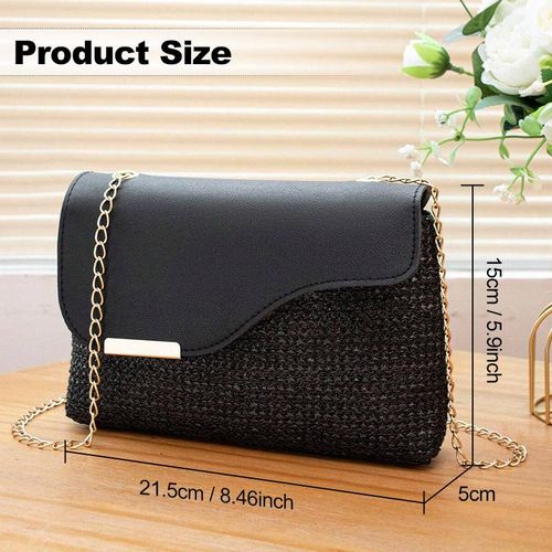 STY Women Chain Bags Small Woven Cross-body Bag Sling Bag + Gift( Accessory X 1 )- Black