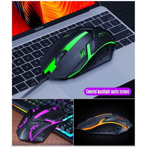 Ensemble Souris Et Clavier Gaming Lumineux 3 Pièces T- Wolf