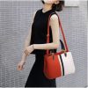 Sac à Main Femme De Marque, Avec Zip, Sac De Haute Qualité Orange-Noir