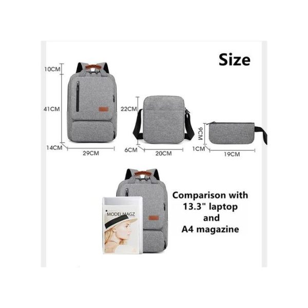 Sac à Dos Avec Port USB - Gris