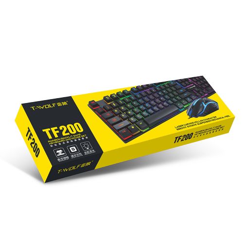 Ensemble Souris Et Clavier Gaming Lumineux 3 Pièces T- Wolf