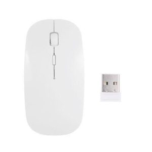 1 Souris sans fil rechargeable LED - Blanc