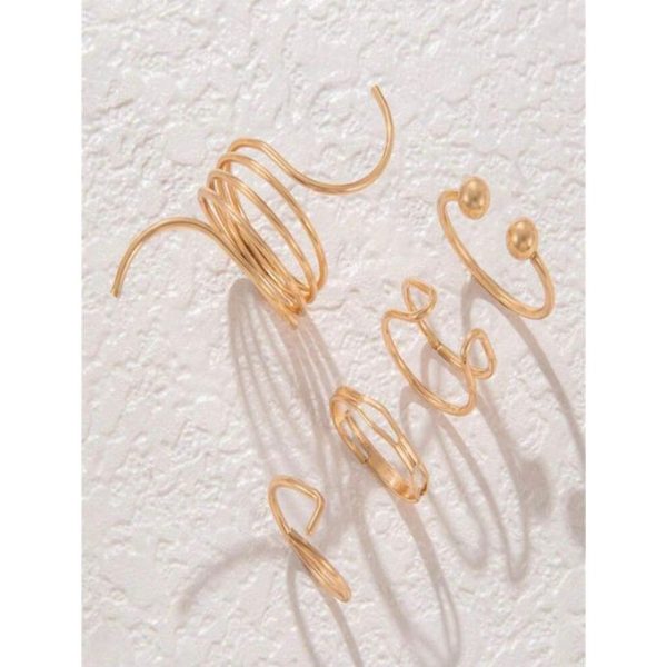 Fashion And Style Lot De 5 Bagues, Femme