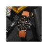 2 Ensemble de 4 montres de sport pour hommes hommes montre à quartz d'affaires de luxe bracelet en cuir marron hommes Casual Watch