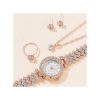 2 Ensemble Montre Collier Bague Boucles d'oreilles Bracelet pour Femme - Rose