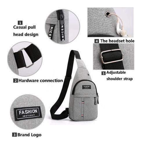 Loisirs Une épaule Sport Sling Poitrine Sac Oblique - Gris