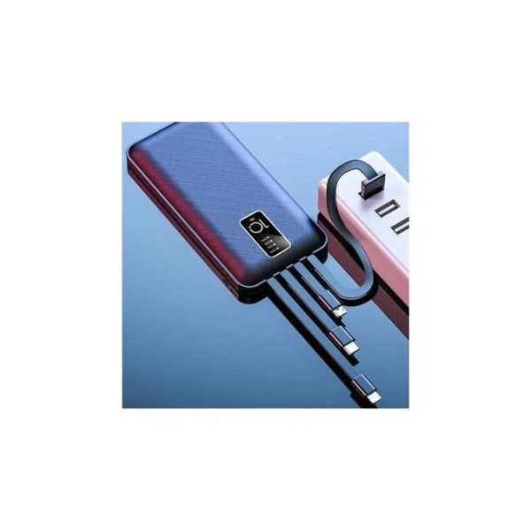 3 Wd power Bank Bank Power Banks 4 Câbles De Charge Intégrés 10000mAh - NOIR/BLANC