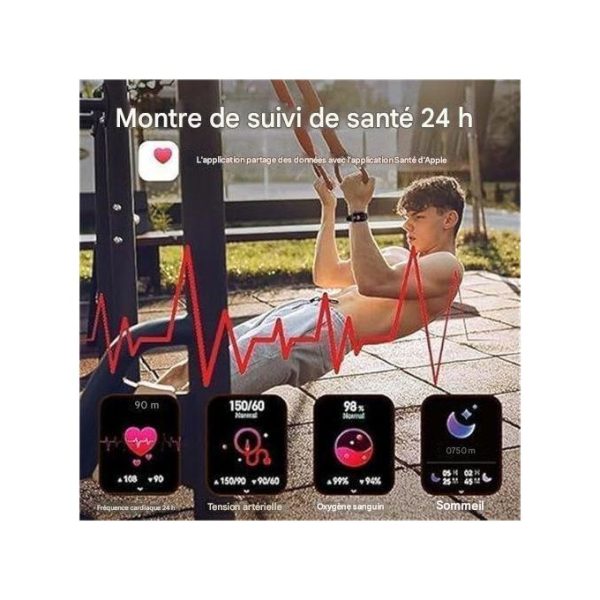 4 Montre connectée T900 Ultra2 Max avec écran tactile HD de 2,19 pouces et appels Bluetooth