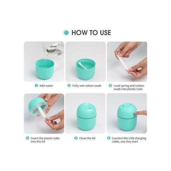 Mini Humidificateur D'air 220 Ml-vert