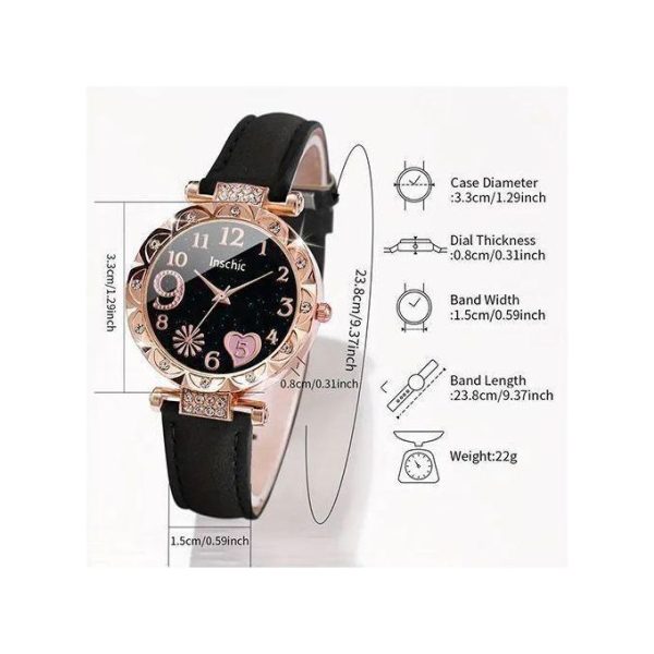 4 Ensemble de montres et bracelets pour femme 6 en 1