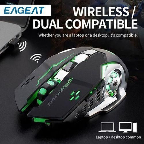 EAGEAT Souris de jeu sans fil rechargeable à trois vitesses 2.4GHz