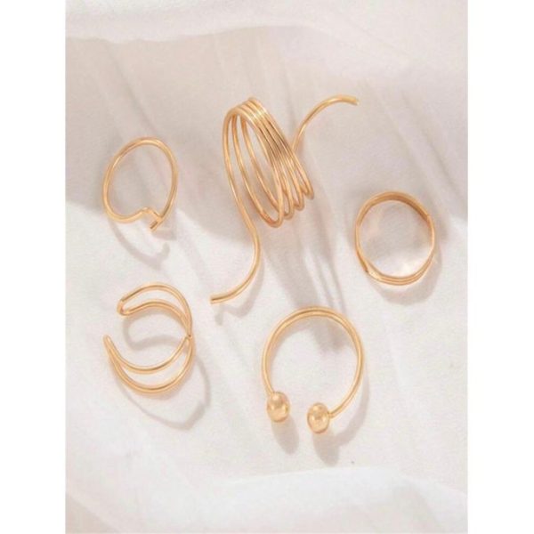 Fashion And Style Lot De 5 Bagues, Femme